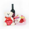 A Day In Vienna Flowers & Wine Gift, Floral Gifts, Wine Gifts, Plushie, Mixed Floral Hat Box, Floral Gift Baskets, NY Same Day Delivery