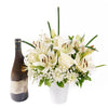 Everyday Luxury Flowers & Wine Gift, Mixed Floral Arrangement, White Floral Arrangement, Flower and Wine, Floral Gifts, Wine Gift Baskets, Floral Gift Baskets, NY Same Day Delivery
