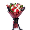Valentine's Day 12 Stem Red & White Rose Bouquet, New York Same Day Flower Delivery, roses, Valentine's Day gifts