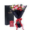 Valentine’s Day Dozen Red & Pink Rose Bouquet With Box & Chocolate, New York Same Day Flower Delivery, Valentine's Day gifts