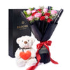Valentine's Day 12 Stem Red & Pink Rose Bouquet With Box & Bear, New York Same Day Flower Delivery, Valentine's Day gifts, roses, plush gifts