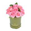 Pink Glow Box Rose Set, Pink Roses Arrangement, Pink Rose Hat Box, Floral Gifts, NY Same Day Delivery